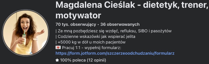 Profil na Facebooku - 70 tys. obserwujących